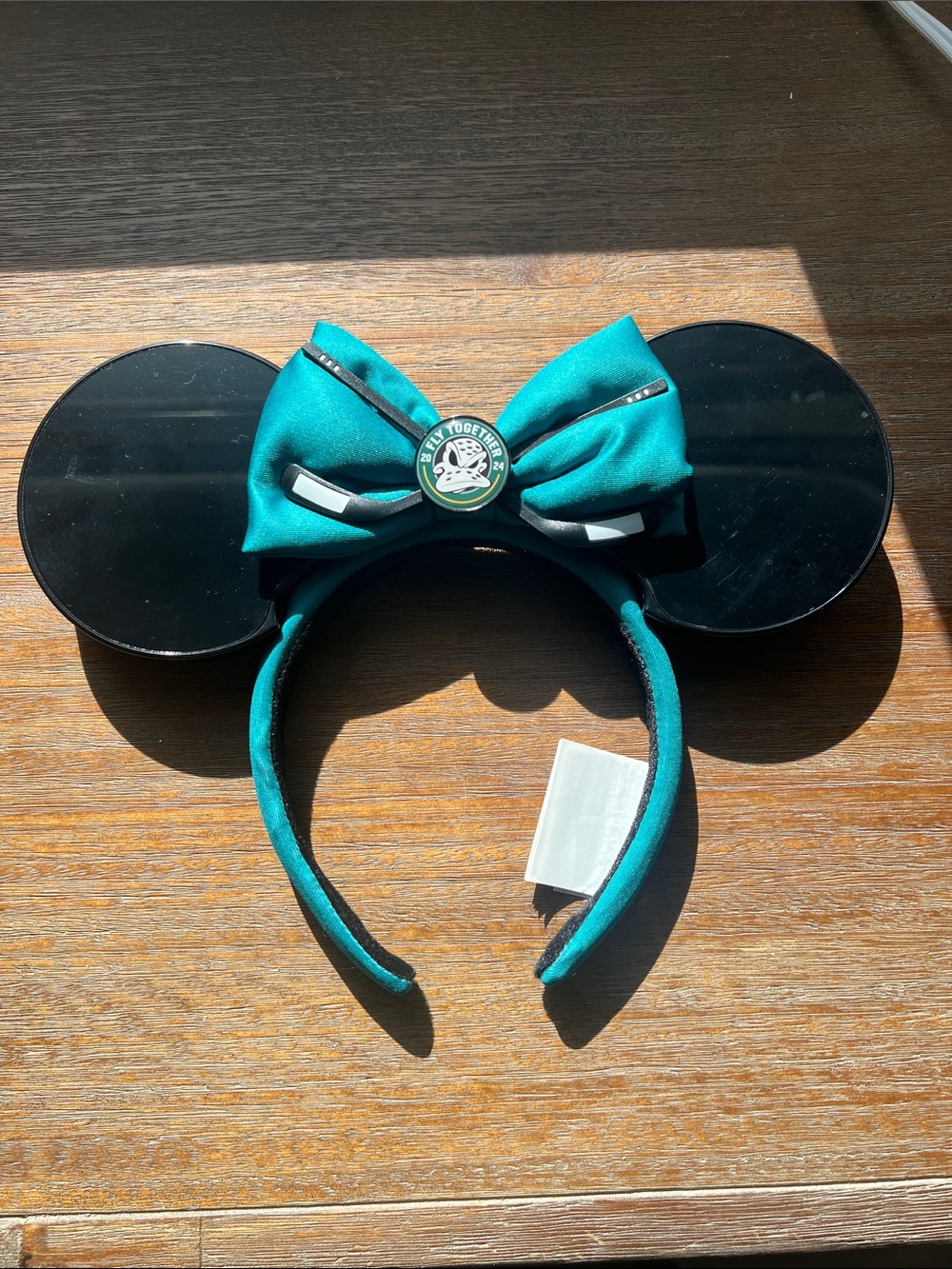 Disney Anaheim ducks hockey teal Mouse Ear Headband puck ears